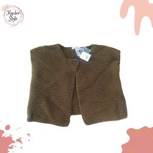 BONPOINT Brown Baby Button Up Sleeveless Sweater